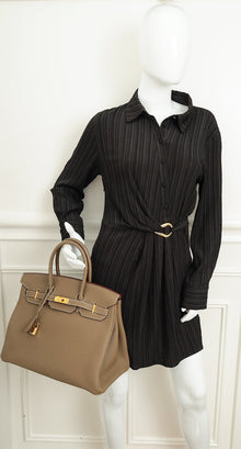 Hermes Etoupe Retourne Birkin 35 Bag
