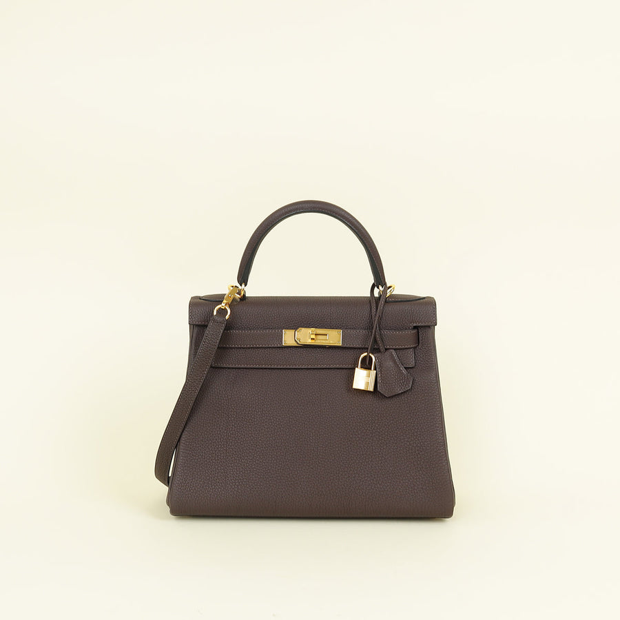Hermes Chocolate Kelly 28 Bag