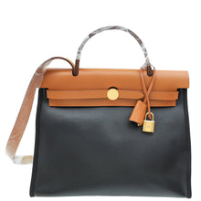 Hermes Bicolor Herbag Zip 31 PM Toile H Berline Vache Hunter Bag