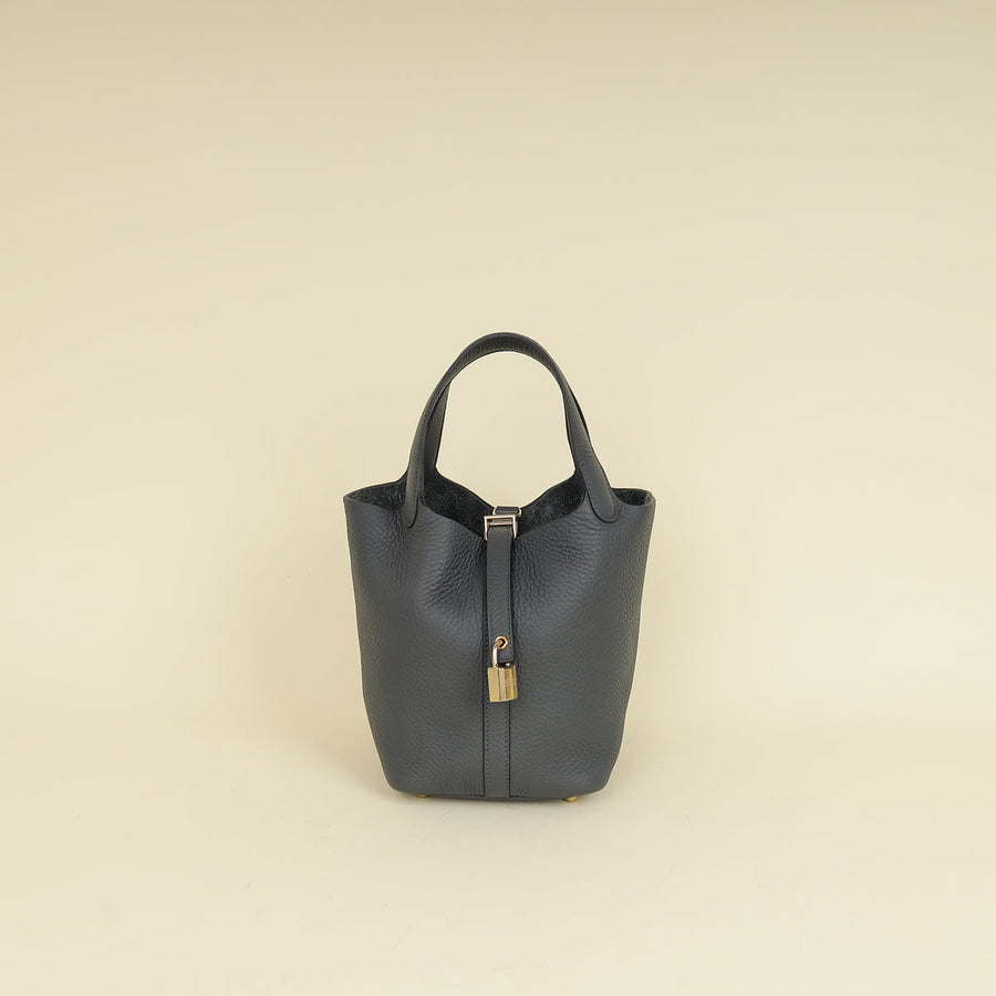 Hermes Gris Misty Picotin Lock 18 Bag