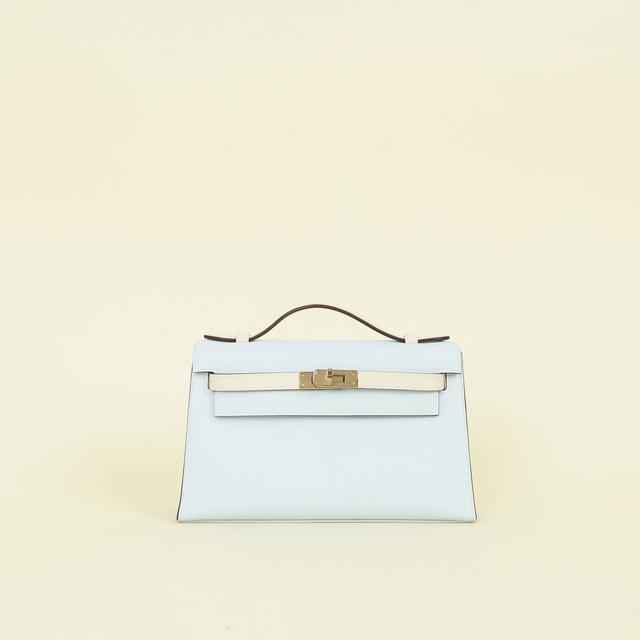 Hermes Bicolor Horseshoe Stamp Kelly Pochette