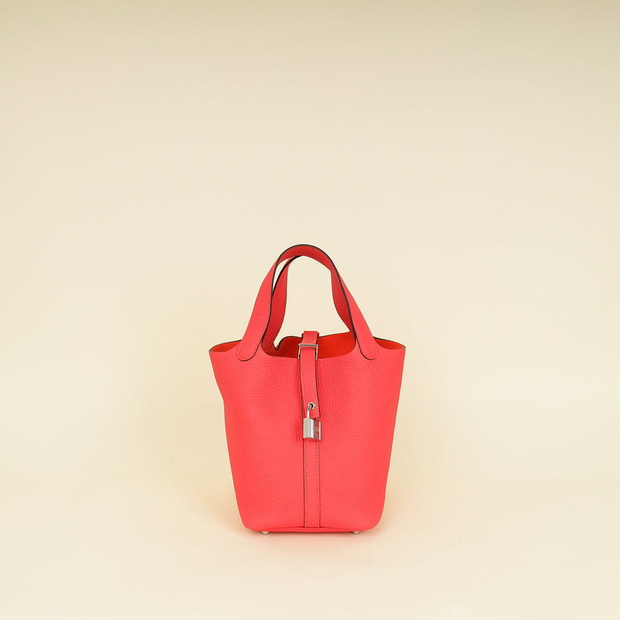 Hermes Rose Texas Picotin Lock 18 Bag
