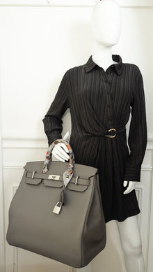 Hermes Gris Etain Haut à Courroies HAC Birkin 40 Bag
