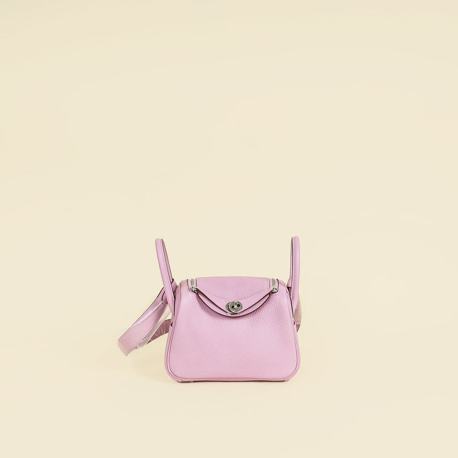 Hermes Mauve Sylvestre Mini Lindy Bag