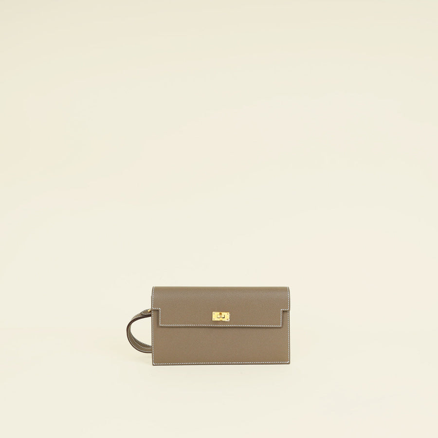 Hermes Etoupe Kelly Pocket Long Wallet