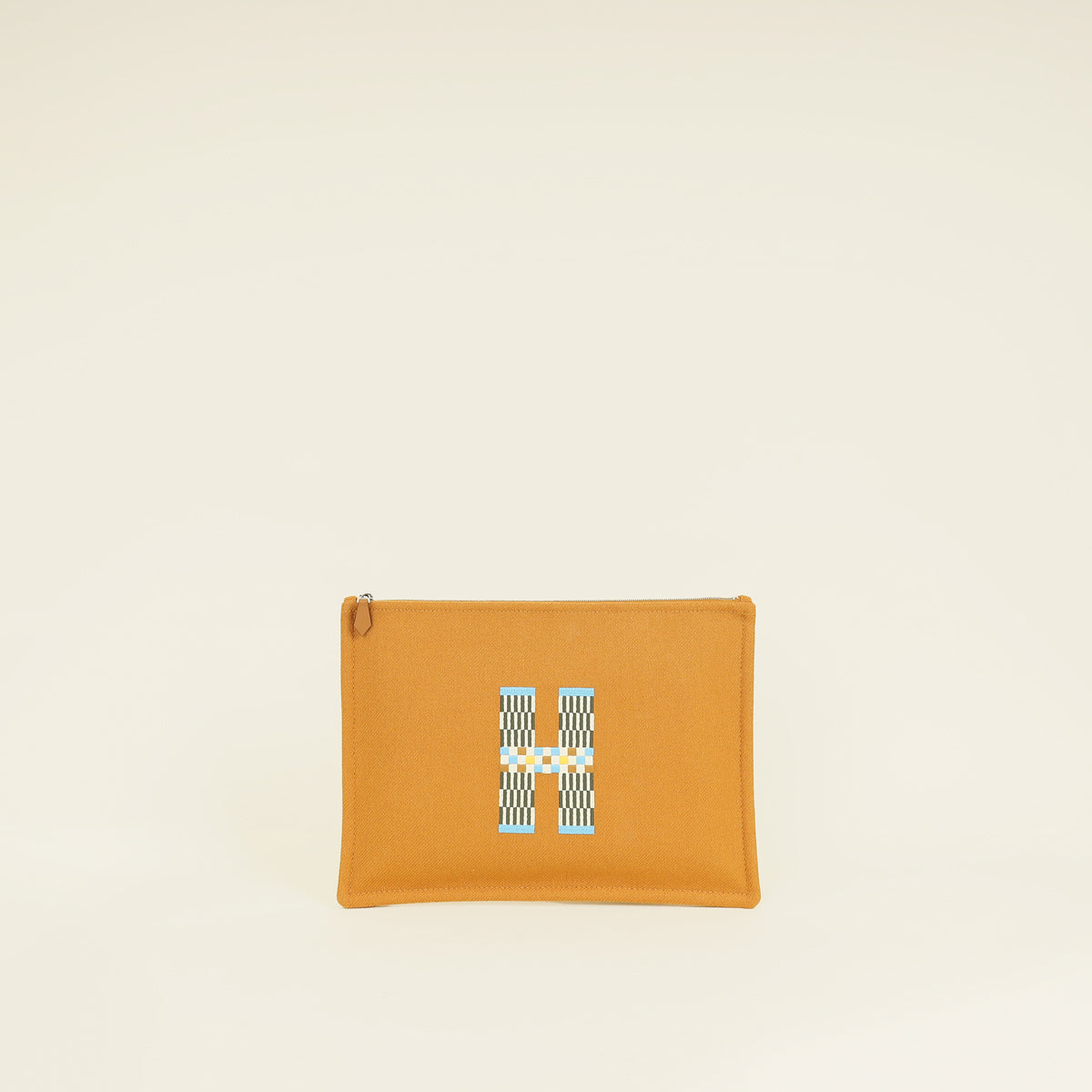 Hermes Cognac Flat H Natte Case Large Model