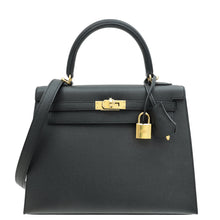 Hermes Noir Sellier Kelly 25 Bag