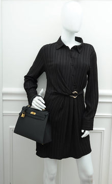 Hermes Noir Sellier Kelly 25 Bag