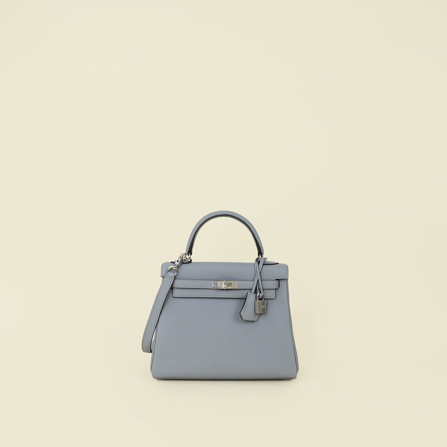 Hermes Gris Pantin Kelly 25 Sellier Bag