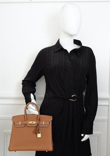 Hermes Gold Birkin 25 Retourne Bag