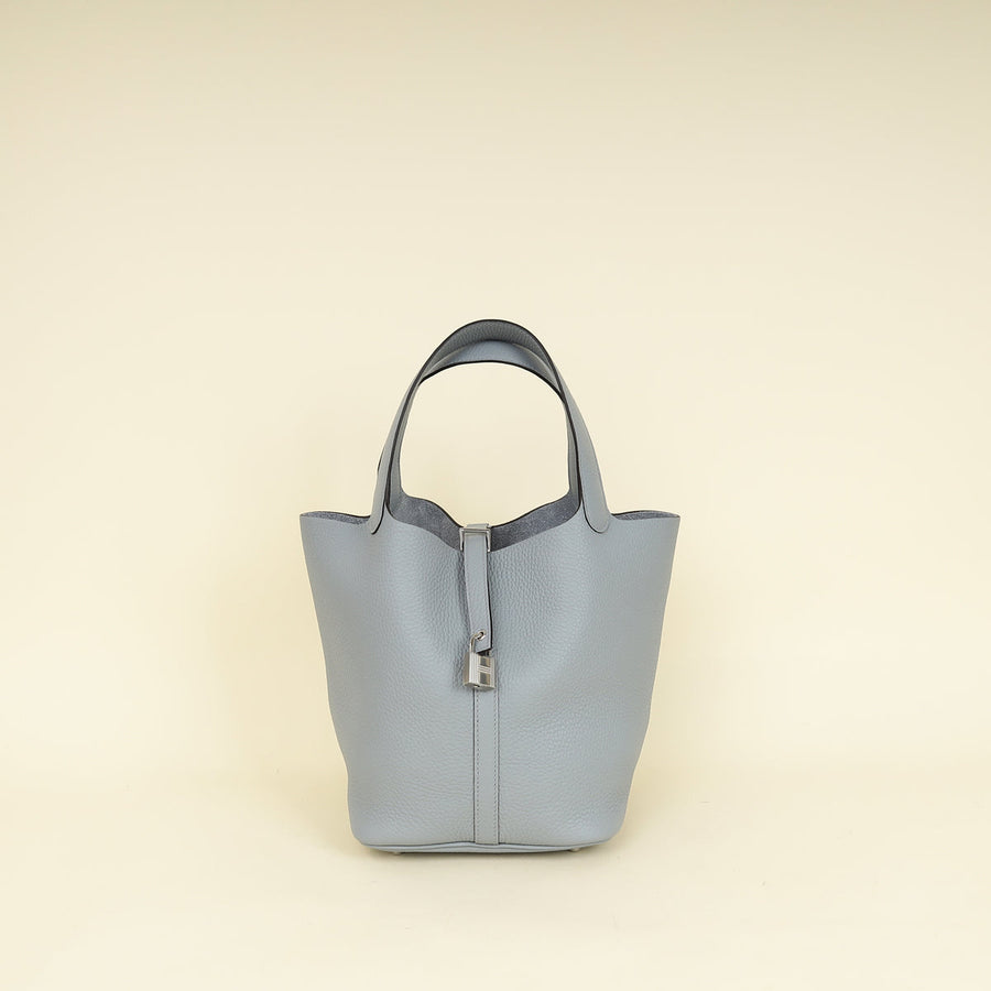 Hermes Gris Pantin Picotin Lock 22 Bag