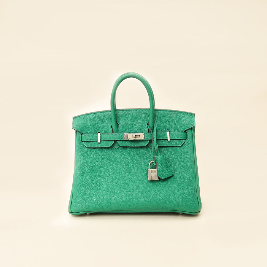 Hermes Vert Vertigo Birkin 25 Retourne Bag