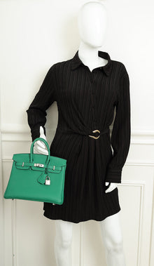 Hermes Vert Vertigo Birkin 25 Retourne Bag