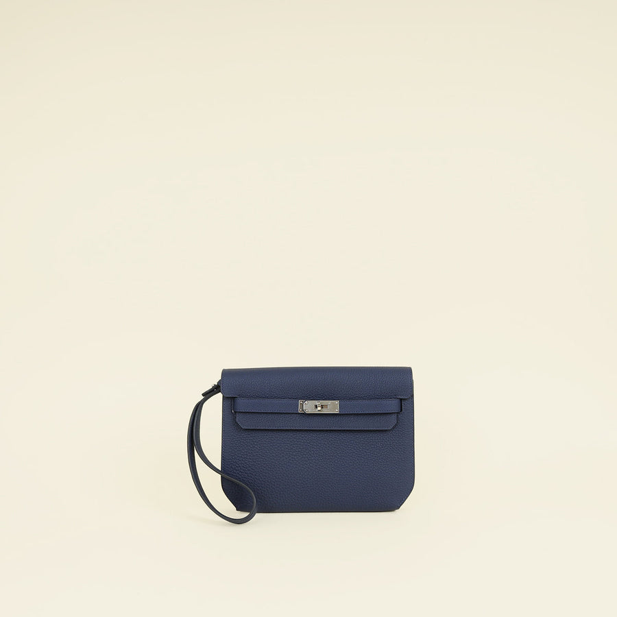 Hermes Bleu Saphir Kelly Depeches 25 Pouch