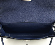 Hermes Bleu Saphir Kelly Depeches 25 Pouch
