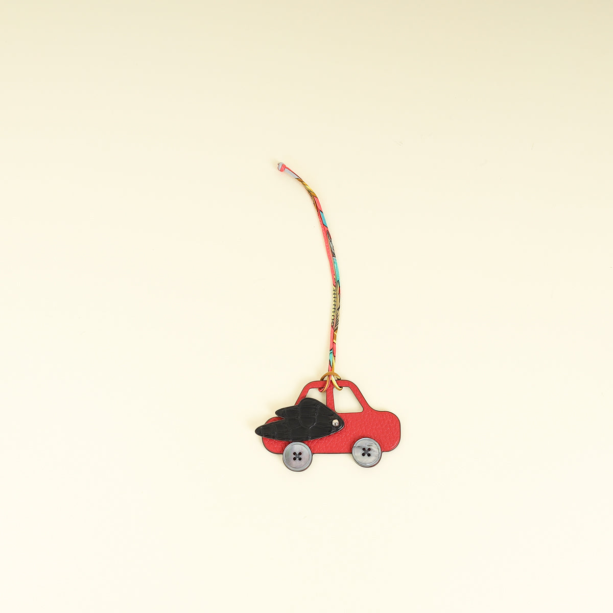 Hermes Bicolor Petit H Winged Car Bag Charm
