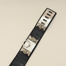 Hermes Noir Crocodile Collier de Chien Porosus 48mm Belt