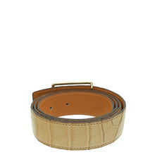 Hermes Beige Alligator Oscar 32mm Buckle Belt