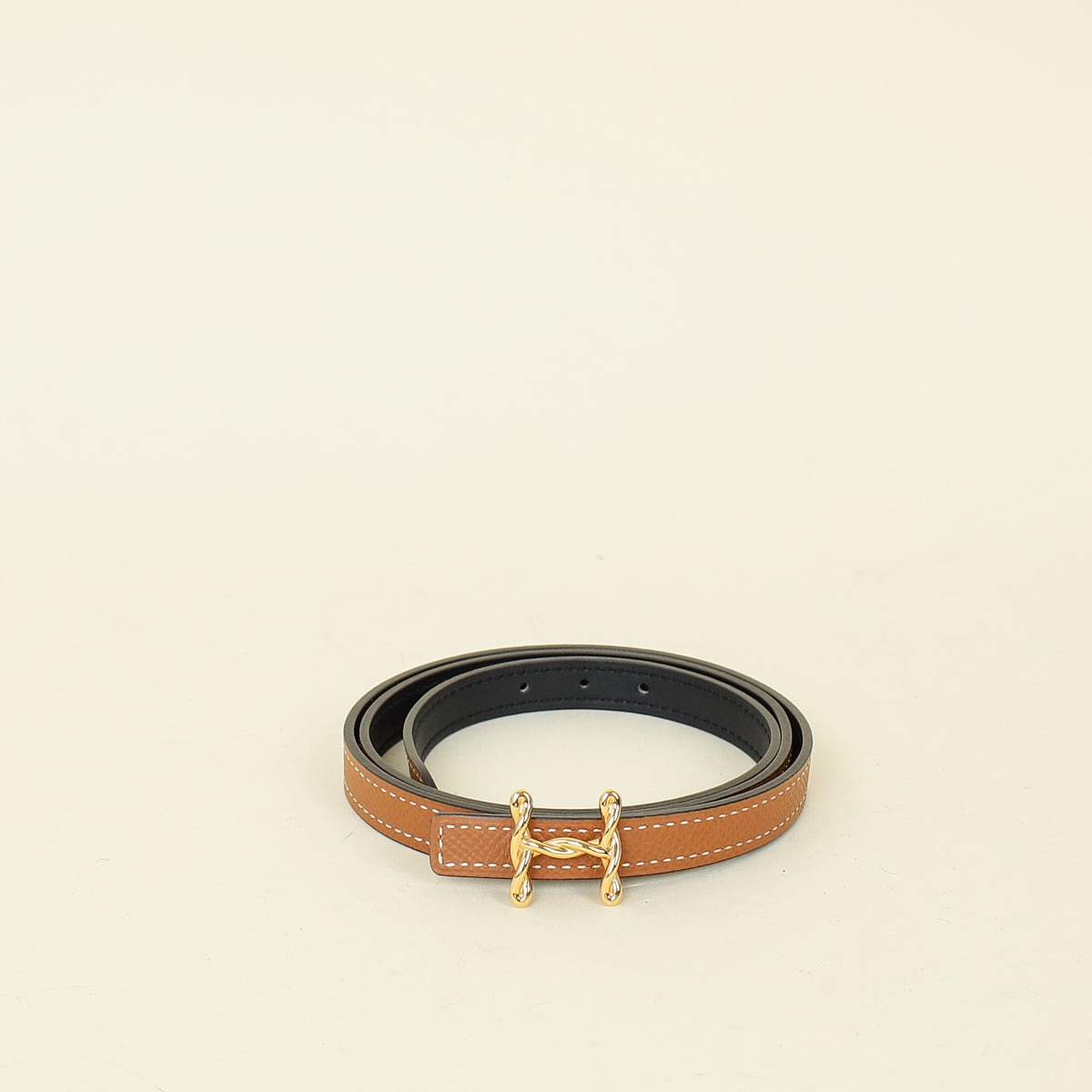 Hermes Bicolor Reversible w/ H Torsade Buckle Belt