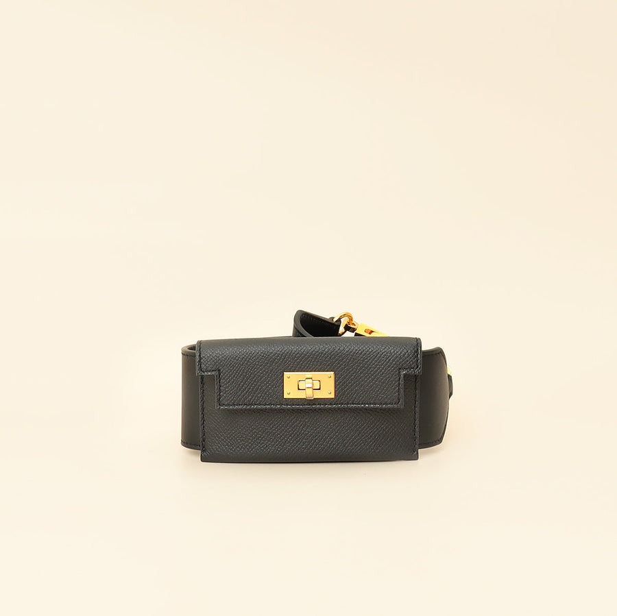 Hermes Noir Kelly Pocket Swift 50mm Bag Strap