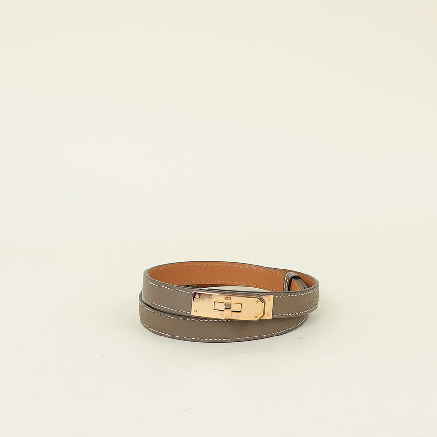Hermes Etoupe Kelly 18 Belt