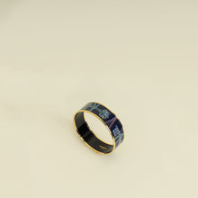 Hermes Indigo Multicolor Les Cles Printed Enamel Bangle