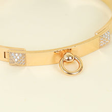 Hermes 18K Rose Gold Collier de Chien w/Diamond Small Model Bracelet