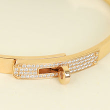 Hermes 18K Rose Gold Kelly Diamond Small Model Bracelet