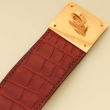 Hermes Rouge H Kelly Dog Alligator Bracelet