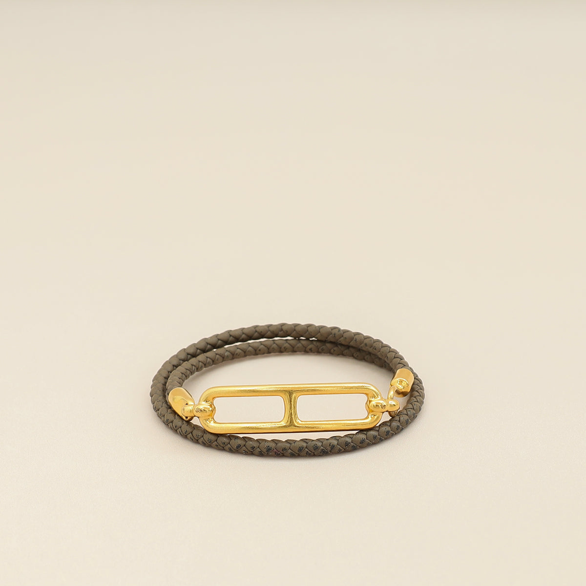 Hermes Etoupe Roulis Double Tour Bracelet