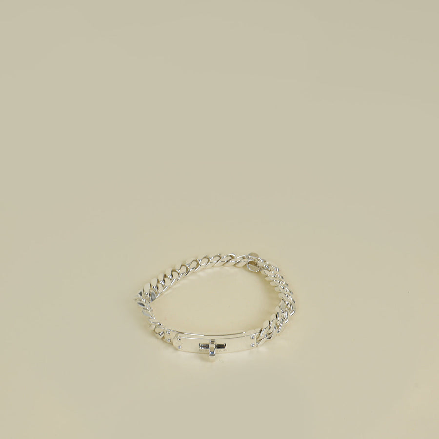 Hermes Sterling Silver Kelly Gourmette Bracelet, Very Small Model