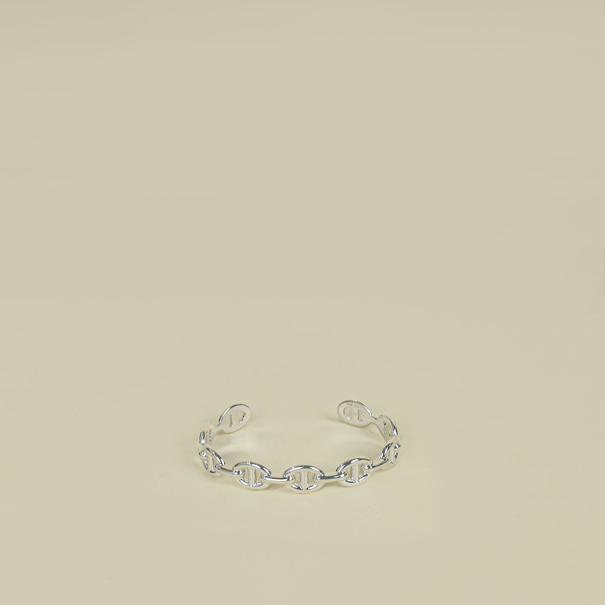 Hermes Sterling Silver Chaine D'ancre Enchainee Bracelet, Medium Model