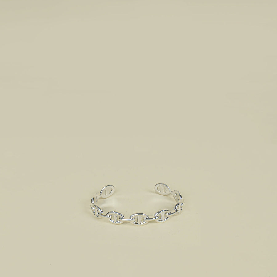 Hermes Sterling Silver Chaine D'ancre Enchainee Bracelet, Medium Model
