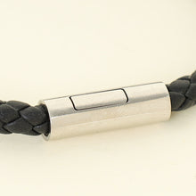Hermes Noir Braided Leather Bracelet
