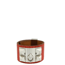 Hermes Orange Lizard Collier de Chien Bracelet