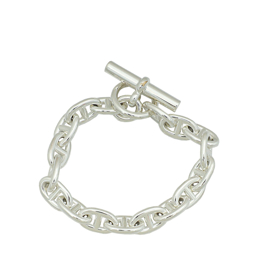 Hermes Sterling Silver Chaine D'Ancre Bracelet 17