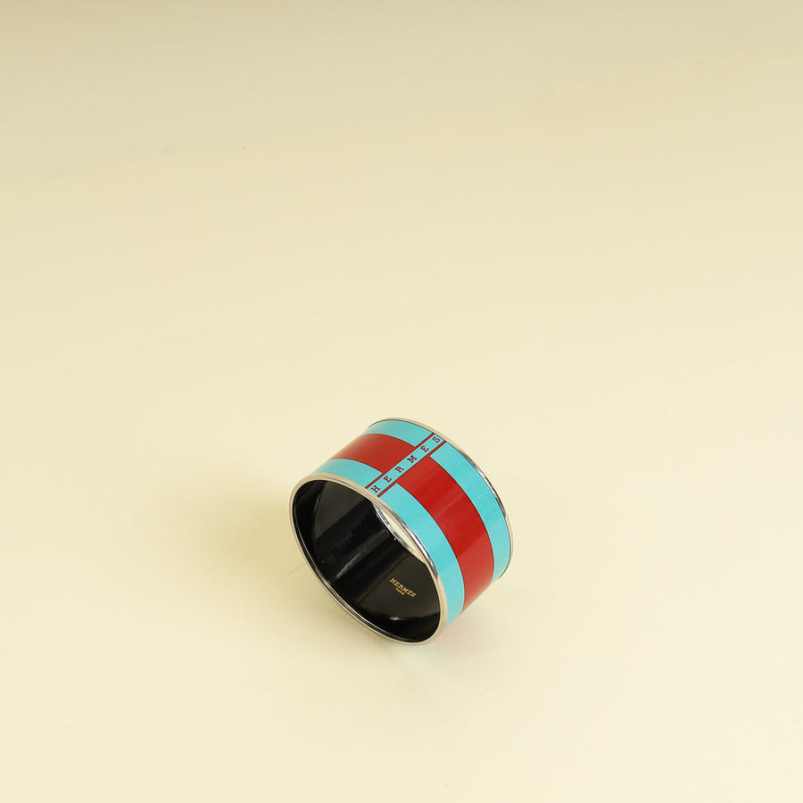 Hermes Bicolor Enamel Extra Wide Bangle
