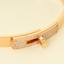 Hermes 18K Rose Gold Kelly Diamond Small Model Bracelet