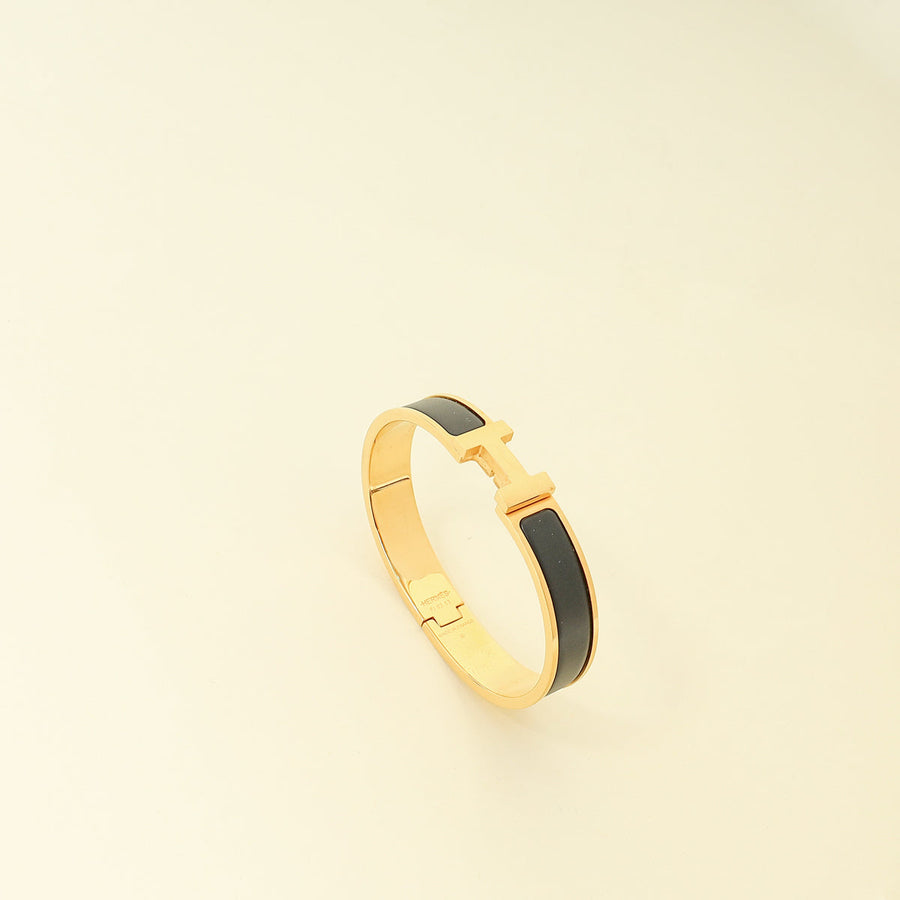 Hermes Matt Noir Clic HH Bracelet Men's