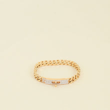 Hermes 18K Rose Gold Diamond Kelly Gourmette Bracelet, Very Small Model