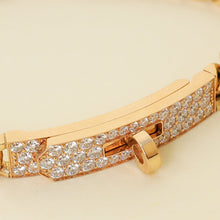 Hermes 18K Rose Gold Diamond Kelly Gourmette Bracelet, Very Small Model