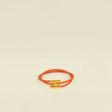 Hermes Orange Tournis Tresse Bracelet