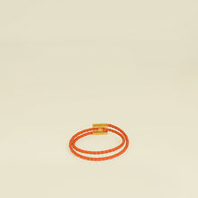 Hermes Orange Tournis Tresse Bracelet