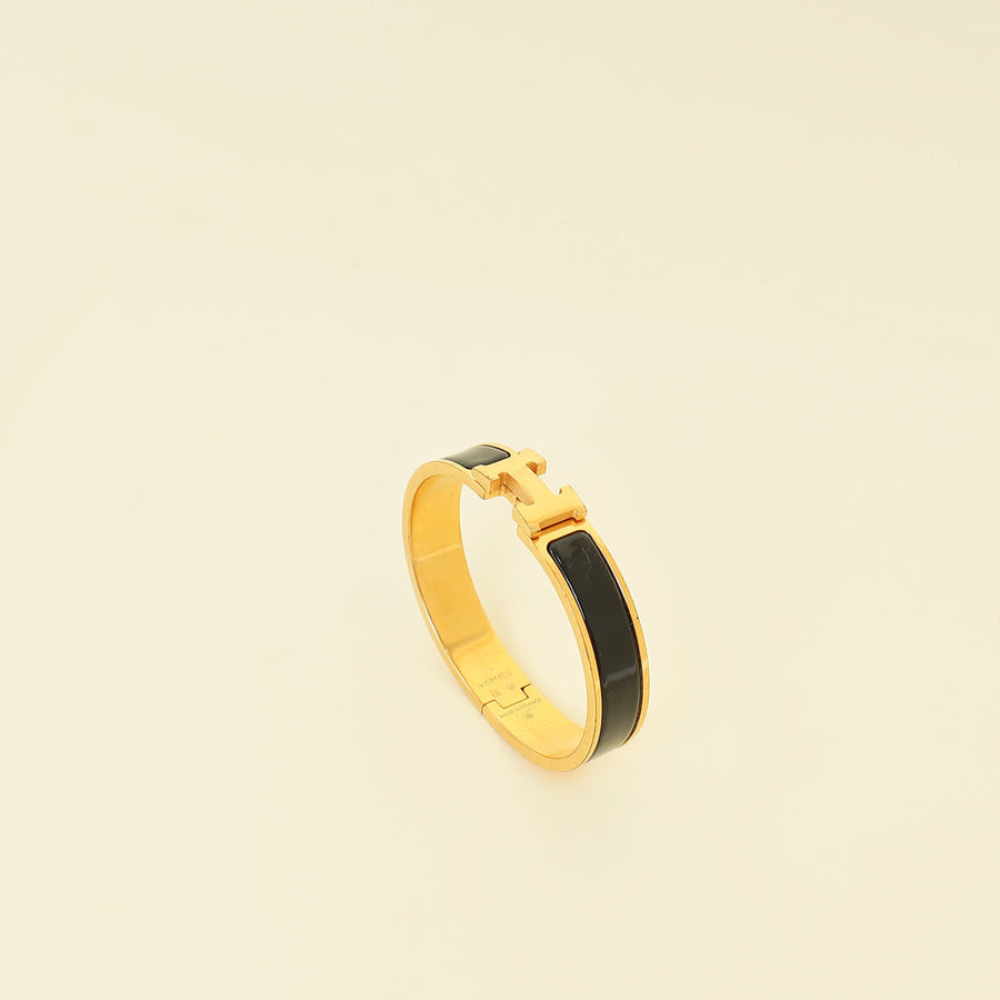 Hermes Noir Clic H GM Bracelet