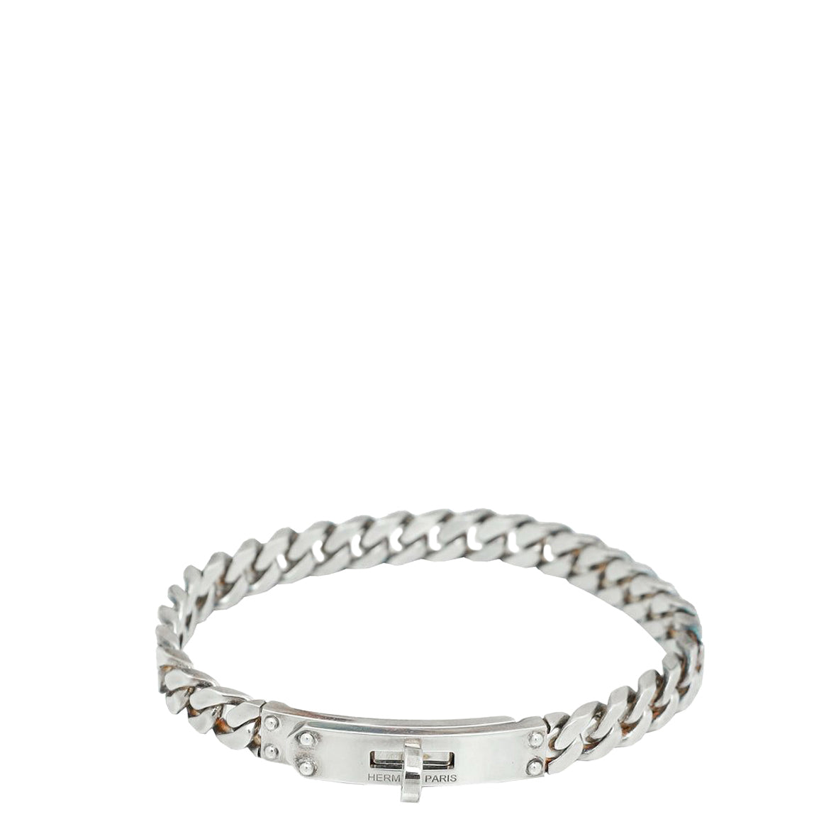 Hermes Silver Kelly Gourmette Very Small Model Bracelet