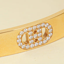 Hermes 18K Yellow Gold H d'Ancre Diamonds Small Model Bracelet