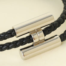 Hermes Noir Tournis Tresse Bracelet