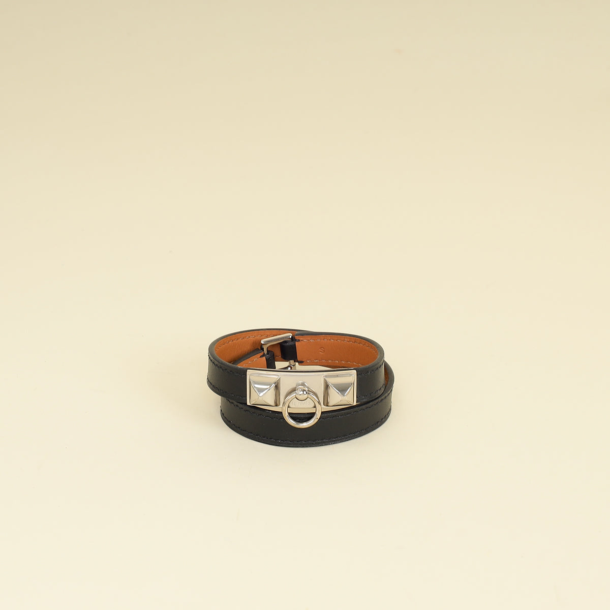 Hermes Noir Rivale Double Tour Bracelet