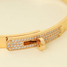 Hermes 18K Rose Gold Kelly Diamond Small Model Bracelet