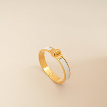 Hermes Blanc Enamel Hinged Bracelet